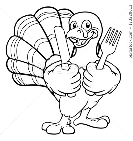 Turkey Thanksgiving Cartoon Bird Christmas Mascot Turkey Thanksgiving Cartoon Bird Christmas Mascot 123229613