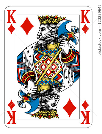 King of Diamonds Design from Deck of Playing Cards 123229645