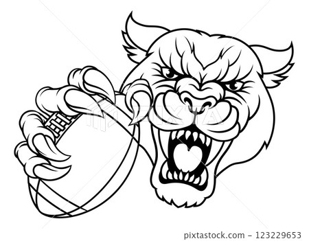 Panther Leopard Cougar American Football Mascot Panther Leopard Cougar American Football Mascot 123229653