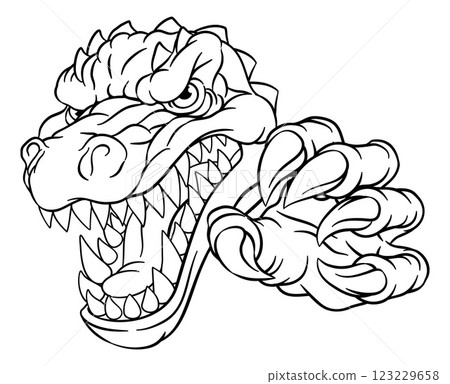 Dinosaur Crocodile Alligator Lizard Sports Mascot 123229658