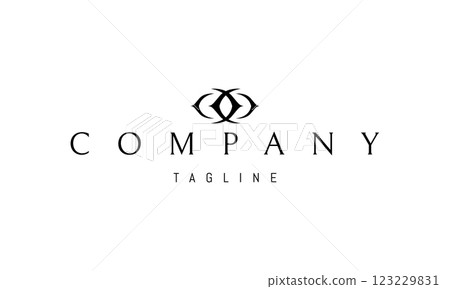 Vector logo with an abstract image of an eye. 123229831