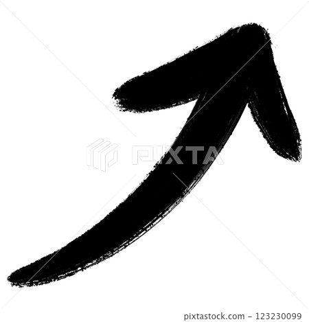 用畫筆繪製的向上的黑色箭頭 123230099