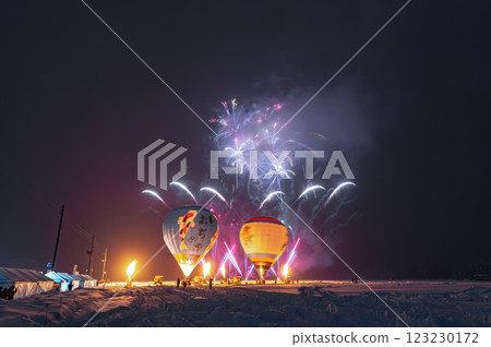 Balloons Floating in the Night Sky (Ojiya Balloon Rebellion Global Balloon Festival) 123230172