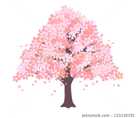 Illustration material of cherry blossom tree Pink Flower Spring Illustration material of cherry blossom tree Pink Flower Spring 123230195