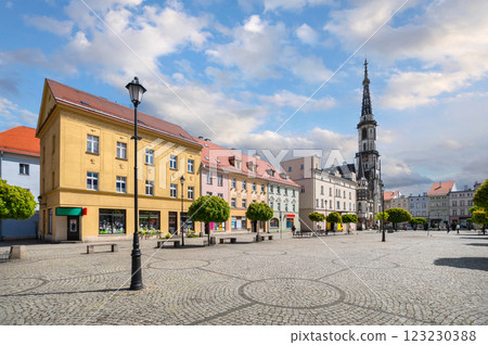 Zabkowice Slaskie, Poland. View of Rynek square with Town Hall Zabkowice Slaskie, Poland. View of Rynek square with Town Hall 123230388