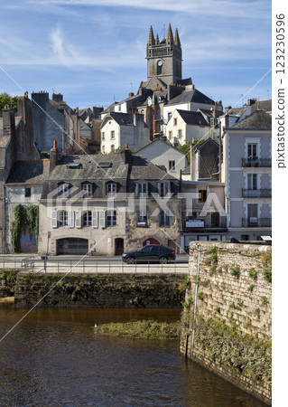 The Church of Our Lady of the Assumption and the Brizeux quay in Quimperle 123230596