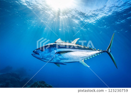 Swimming tuna image Swimming tuna image 123230759