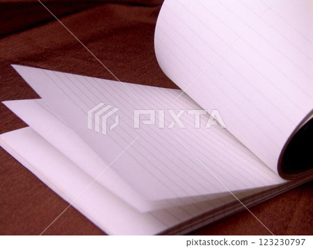 Blank pages of a notebook close view background Blank pages of a notebook close view background 123230797
