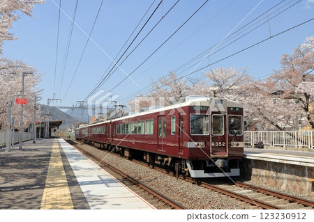 櫻花盛開的上桂站6300系列列車 櫻花盛開的上桂站6300系列列車 123230912