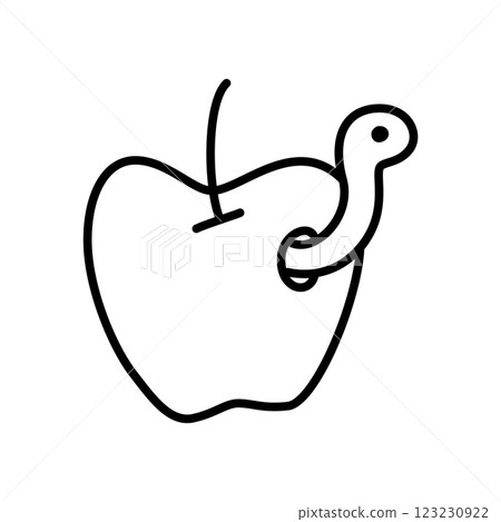 Apple doodle icon hand drawn with thin line in minimalistic style 123230922