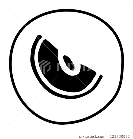 Apple slice doodle icon hand drawn in flat style Apple slice doodle icon hand drawn in flat style 123230952