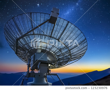 Image material of sunset and astronomical observatory 123230976