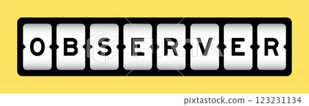 Black color in word observer on slot banner with yellow color background 123231134