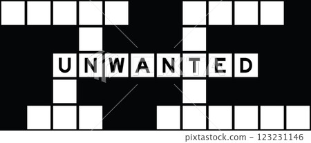 Alphabet letter in word unwanted on crossword puzzle background 123231146