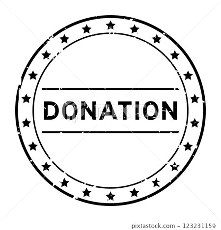 Grunge black donation word round rubber seal stamp on white background Grunge black donation word round rubber seal stamp on white background 123231159