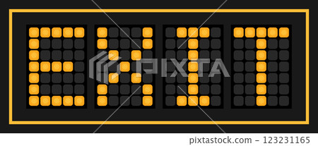 Orange color led banner in word exit on black background 123231165