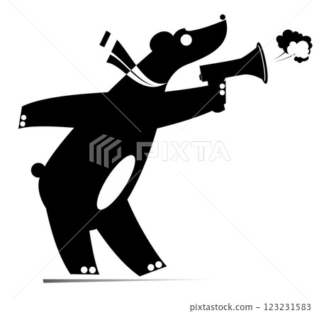 bear, megaphone, vector 123231583
