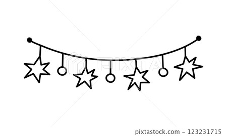 Decorative garland with stars Decorative garland with stars 123231715