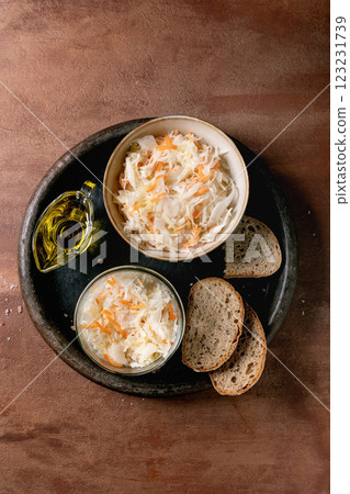 Traditional appetizer sauerkraut cabbage Traditional appetizer sauerkraut cabbage 123231739