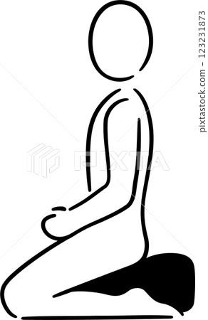 Zazen meditation doodle icon 123231873