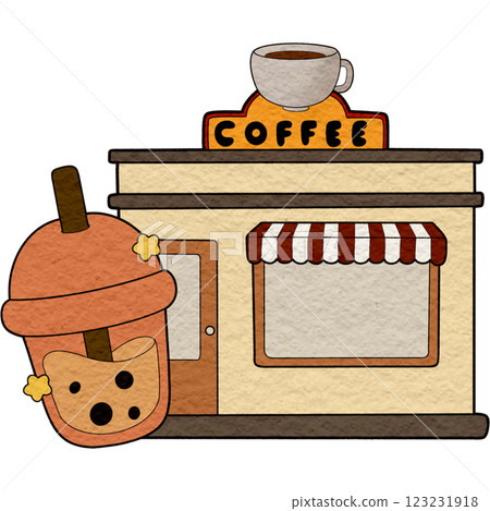 The illustration of a coffee shop 123231918