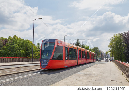 Tramway in the city center of Reims Tramway in the city center of Reims 123231961