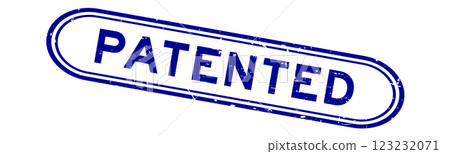 Grunge blue patented word rubber seal stamp on white background Grunge blue patented word rubber seal stamp on white background 123232071