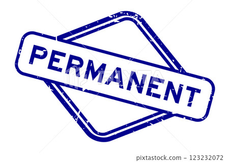 Grunge blue permanent word rubber seal stamp on white background 123232072