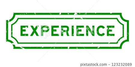 Grunge green experience word rubber seal stamp on white background 123232089