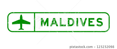 Grunge green maldives word with plane icon square rubber seal stamp on white background Grunge green maldives word with plane icon square rubber seal stamp on white background 123232098