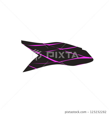 Simple fish. Sardine textured element. Salmon or anchovy silhouettes. Undersea animal. Vector hand drawn cutout collage illustration isolated on white background 123232282