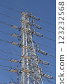 Power lines with blue sky background 123232568