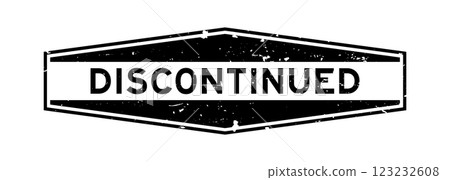 Grunge black discontinued word hexagon rubber seal stamp on white background Grunge black discontinued word hexagon rubber seal stamp on white background 123232608
