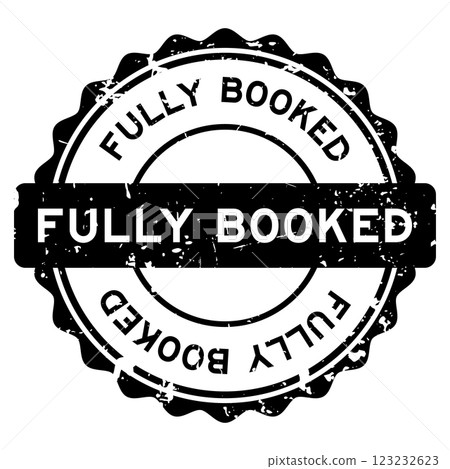 Grunge black fully booked word round rubber seal stamp on white background Grunge black fully booked word round rubber seal stamp on white background 123232623
