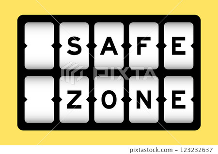 Black color in word safe zone on slot banner with yellow color background 123232637