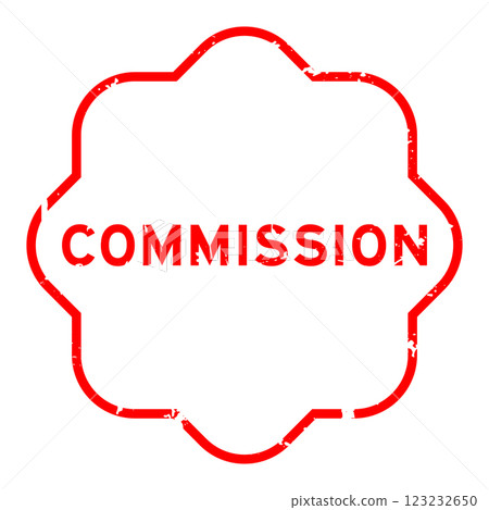 Grunge red comission word rubber seal stamp on white background Grunge red comission word rubber seal stamp on white background 123232650