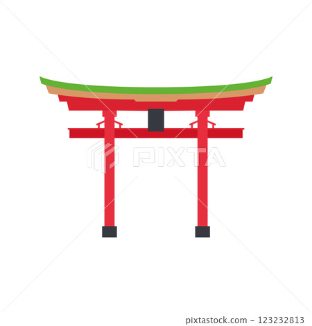 Torii Gate Flat Illustration. Clean Icon Design Element on Isolated White Background Torii Gate Flat Illustration. Clean Icon Design Element on Isolated White Background 123232813