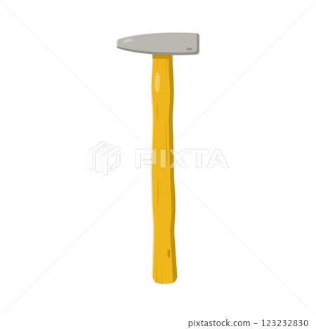 Wooden Sledge Hammer Flat Illustration. Clean Icon Design Element on Isolated White Background Wooden Sledge Hammer Flat Illustration. Clean Icon Design Element on Isolated White Background 123232830