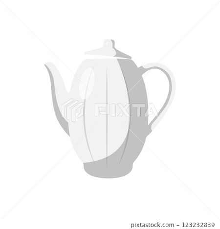 Ceramic Teapot Flat Illustration. Clean Icon Design Element on Isolated White Background Ceramic Teapot Flat Illustration. Clean Icon Design Element on Isolated White Background 123232839