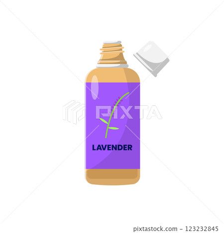 Lavender Oil Flat Illustration. Clean Icon Design Element on Isolated White Background 123232845