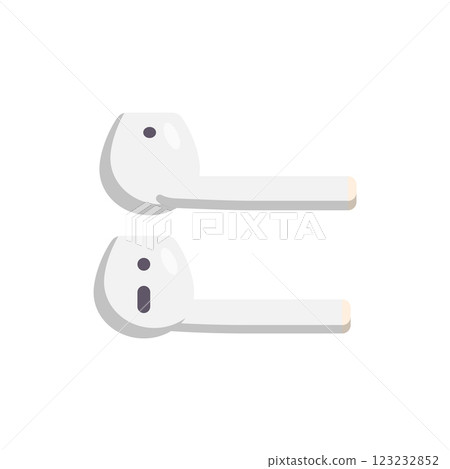 Wireless Earphone Flat Icon. Clean Illustration Design Element on Isolated White Background 123232852