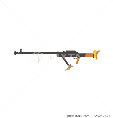 Anti Tank Rifle Flat Illustration. Clean Icon Design Element on Isolated White Background Anti Tank Rifle Flat Illustration. Clean Icon Design Element on Isolated White Background 123232875