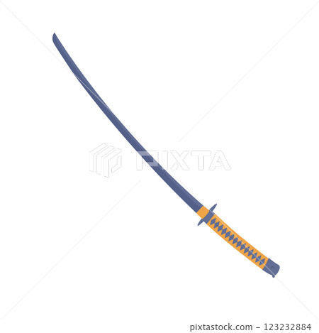 Katana Flat Illustration. Clean Icon Design Element on Isolated White Background Katana Flat Illustration. Clean Icon Design Element on Isolated White Background 123232884
