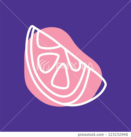 Citrus orange or lemon doodle icon hand drawn with thin line and colorful blob Citrus orange or lemon doodle icon hand drawn with thin line and colorful blob 123232948
