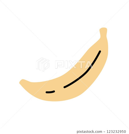 Banana doodle icon hand drawn in a modern minimalistic style Banana doodle icon hand drawn in a modern minimalistic style 123232950
