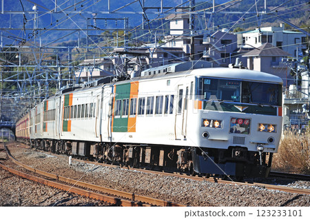 東海道本線萬鶴JR東日本系列185 C4編隊(大宮)舞者 東海道本線萬鶴JR東日本系列185 C4編隊(大宮)舞者 123233101
