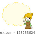 Woman answering questions Text space 123233624