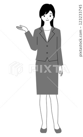 一位女士引導的全身插圖 一位女士引導的全身插圖 123233745