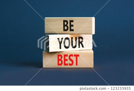 Motivational be your best symbol. Concept words Be your best on beautiful wooden blocks. Beautiful grey table grey background. Business motivational be your best concept. Copy space. Motivational be your best symbol. Concept words Be your best on beautiful wooden blocks. Beautiful grey table grey background. Business motivational be your best concept. Copy space. 123233935