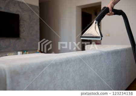 The Professional Upholstery Cleaning Process Ensures a Fresh Look in Your Modern Living Room 123234138